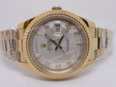 Rolex Day-Date II 41mm White Arabic Face Replica Yellow Gold